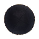 iKippah - Black Linen Leopard Rim Yarmulka