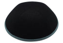 iKippah - Black Linen Sea Green Rim Yarmulka