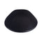 iKippah - Black Linen With Leather Rim Yarmulka