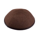 iKippah - Brown Velvet With Leather Rim Yarmulka