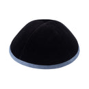 iKippah - Black Velvet With Denim Rim Yarmulka