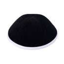 iKippah - Black Velvet With White Rim Yarmulka