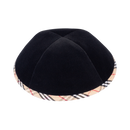 iKippah - Black Velvet With Burberry Rim Yarmulka