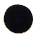 iKippah - Black Wool With Camel Wool Rim Yarmulka