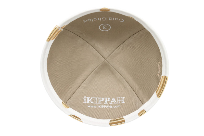 iKippah - Cream & Gold Circles Yarmulka