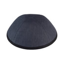 iKippah - Charcoal Linen With Black Rim Yarmulka