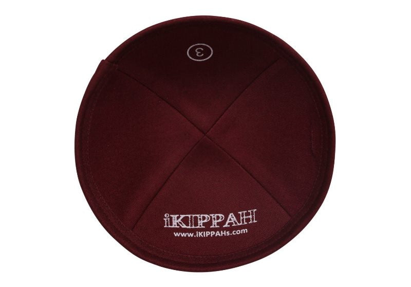 iKippah - Charcoal Linen With Red Rim Yarmulka