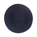 iKippah - Charcoal Linen With Leather Rim Yarmulka