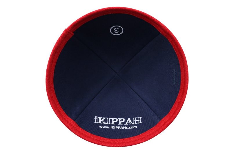 iKippah - Denim With Red Rim Yarmulka