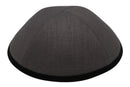 iKippah - Grey Linen With Black Rim Yarmulka
