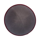 iKippah - Grey Linen With Burgundy Rim Yarmulka