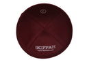 iKippah - Grey Linen With Burgundy Rim Yarmulka