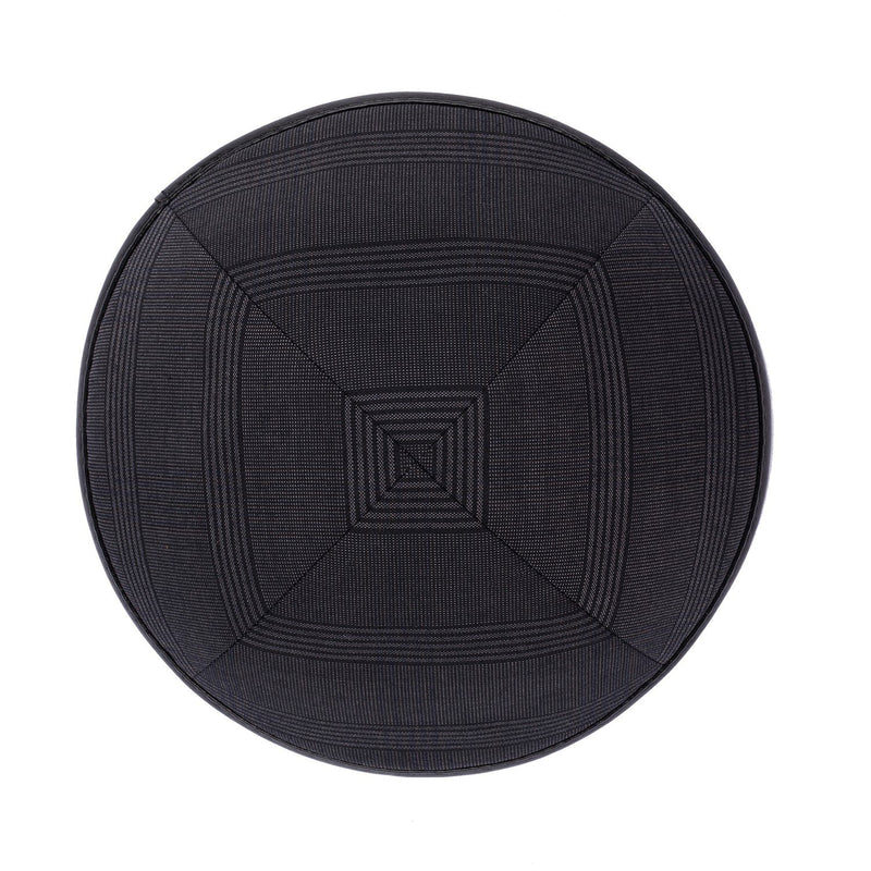 iKippah - Grey Plaid With Black Leather Yarmulka