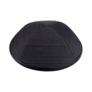 iKippah - Grey Plaid With Black Leather Yarmulka