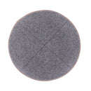Ikippah - Grey Wool With Tan Leather Rim Yarmulka