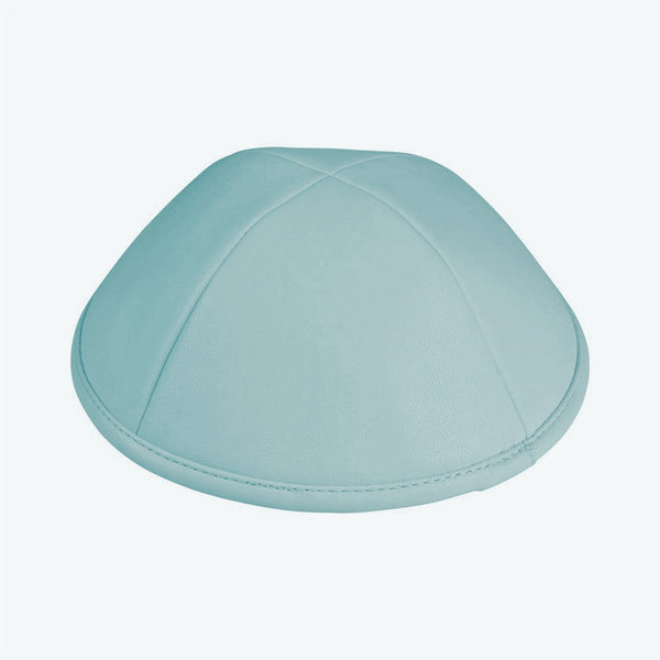 iKippah - Light Blue Leather Yarmulka