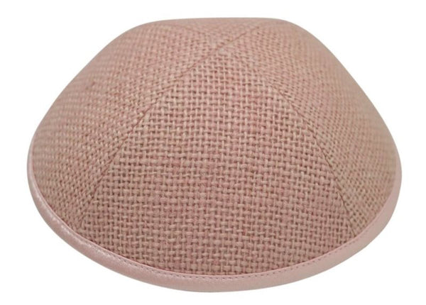 iKippah - Light Pink Burlap Yarmulka