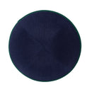 iKippah - Navy Linen With Green Rim Yarmulka