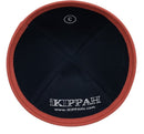 iKippah - Navy Linen With Coral Rim Yarmulka