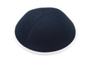 Navy Suiting White Rim Yarmulka