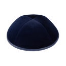 iKippah - Navy Velvet With Leather Rim Yarmulka