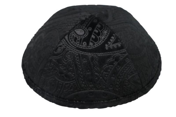 iKippah - Black Paisley Velvet Yarmulka