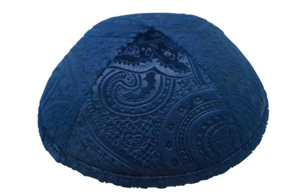 iKippah - Navy Paisley Velvet Yarmulka