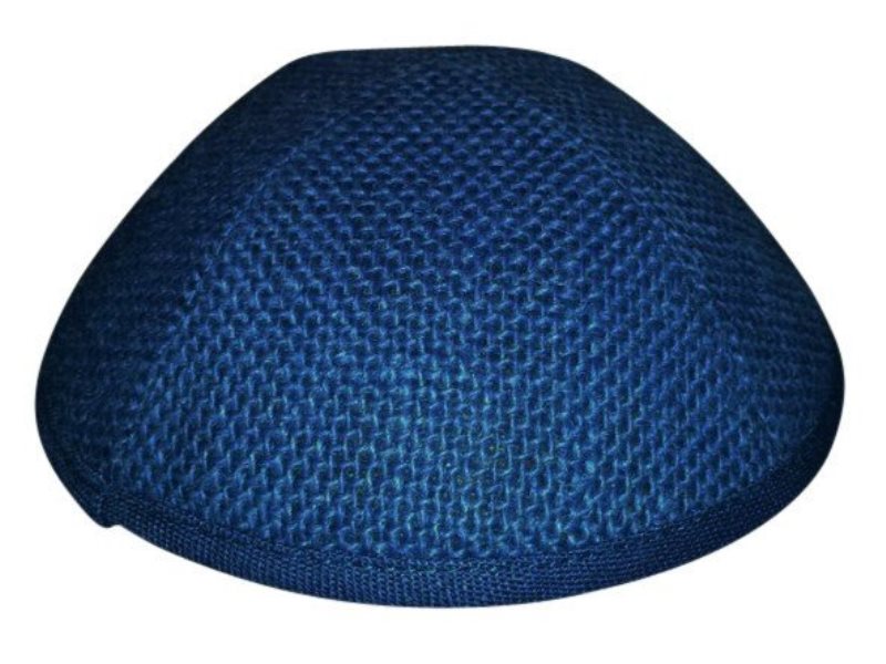 iKippah - Royal Blue Burlap Yarmulka