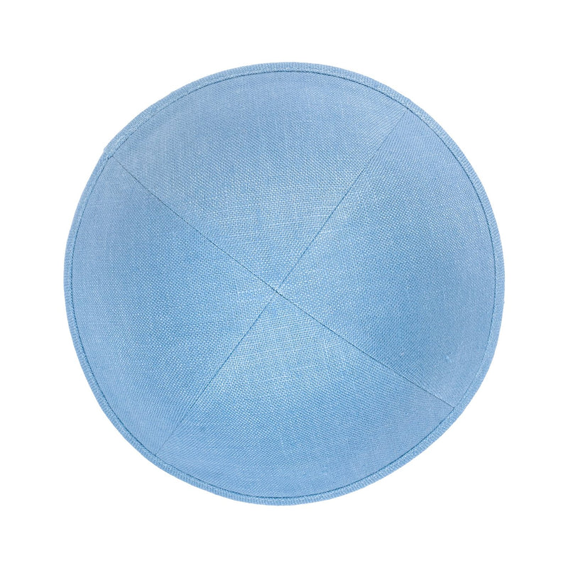 iKippah - Sky Blue Linen Yarmulka