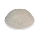 iKippah - Tan Linen With Cream Rim Yarmulka