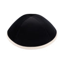 iKippah - Black Velvet With Beige Rim Yarmulke