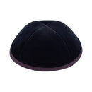 iKippah - Black Velvet With Eggplant Rim Yarmulka