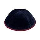 iKippah - Navy Velvet With Burgundy Rim Yarmulka