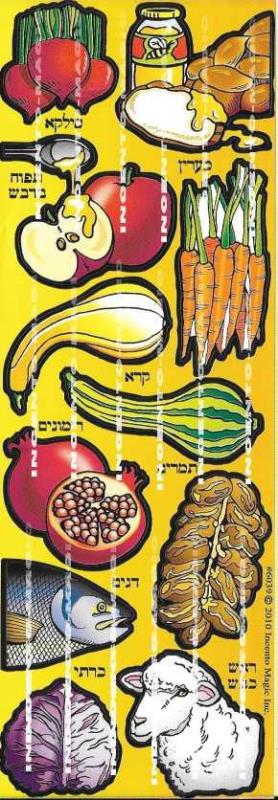 Simanim Rosh Hashana Stickers