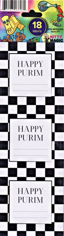 Purim Mishloach Manos Labels: Happy Purim - Pink