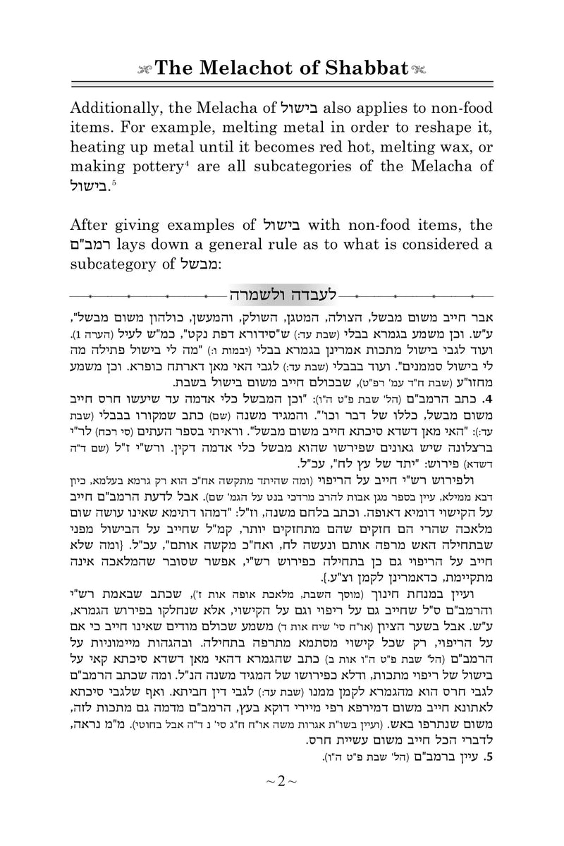 The Melachot of Shabbat - Melechet Bishul