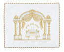 Challah Cover Brocade: Silver Embroidery - White