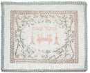 Challah Cover Brocade: Lekovod Shabbos Oval Center - White