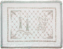 Challah Cover Brocade: Lekovod Shabbos Kodesh - White