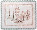 Challah Cover Brocade: Shabbos Theme - White