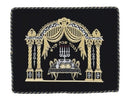 Challah Cover Velvet: Ornate Lekovod Shabbos Arch - Navy