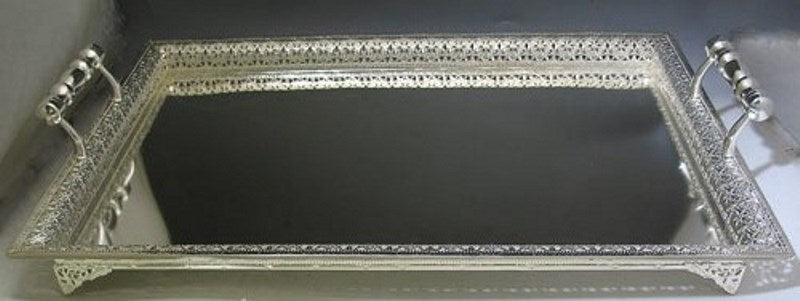 Candlestick Tray: Silver Plated Large