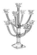 Candelabra: 11 Branch - Crystal & Crushed Silver Stones Inside