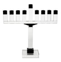 Chanukah Oil Menorah: Crystal Outer Design - 19"