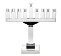 Chanukah Oil Menorah: Crystal Inner Design - 13"