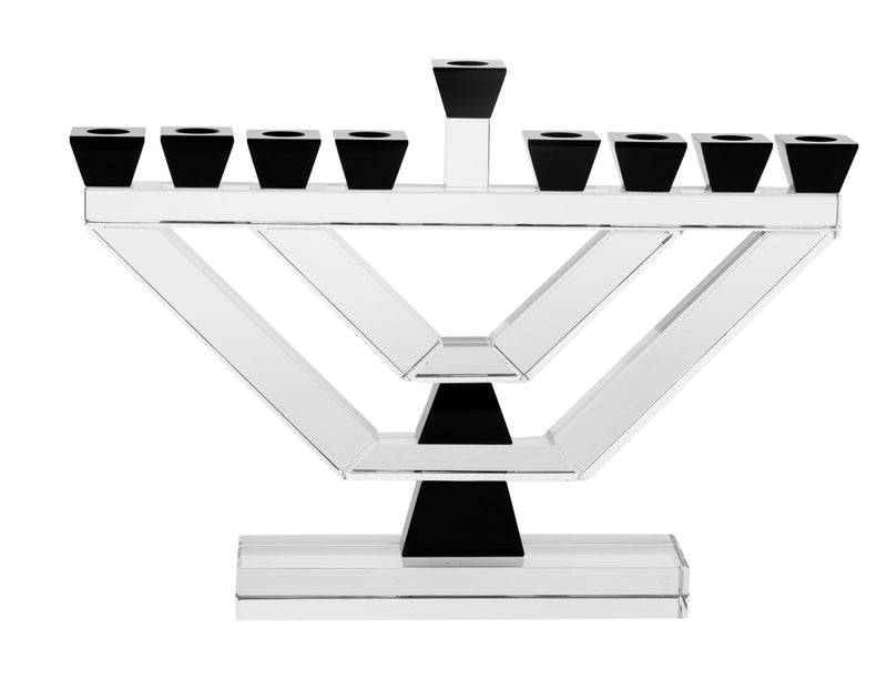 Chanukah Oil Menorah: Crystal Design - 12"