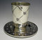 Kiddush Cup With Tray: Silver Plated Diamond