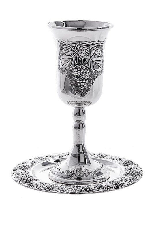 Cup of Eliyahu: Silver Plated Grape Design