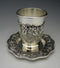 Kiddush Cup & Tray: Grape Design Silver Plated
