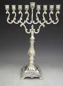 Chanukah Menorah: Silver Plated Filagree Design - 17"